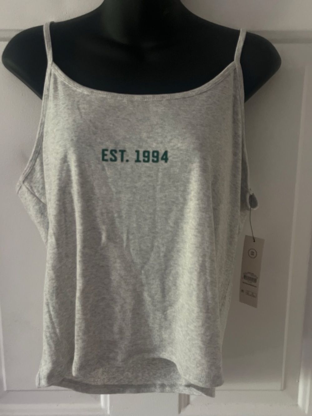 George Light Gray Tank Top with Teal 'EST. 1994' Print